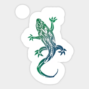 Green Tribal Tattoo Gecko Sticker